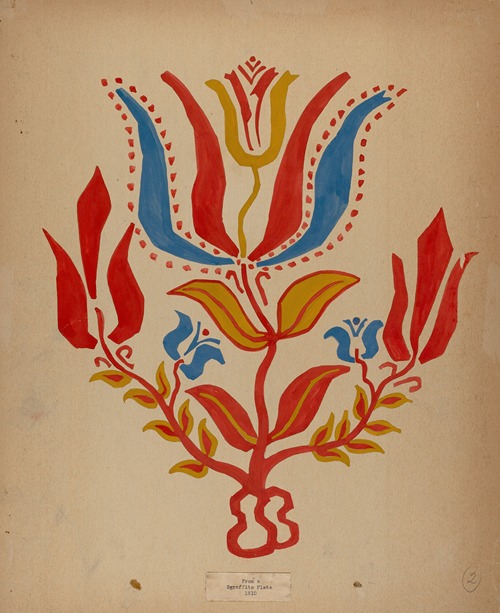 Drawing for Plate 2 – From Portfolio Folk Art of Rural Pennsylvania
