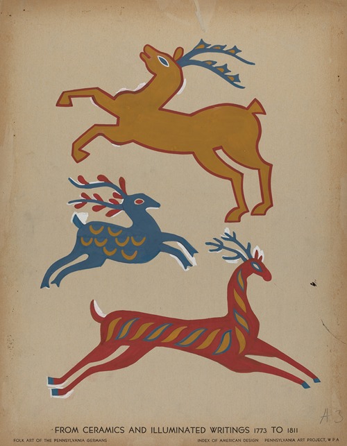 Drawing for Plate 3 – From Portfolio Folk Art of Rural Pennsylvania