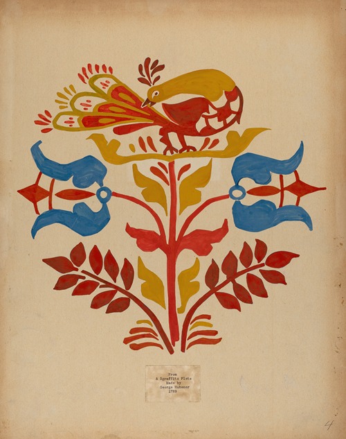 Drawing for Plate 4 – From Portfolio Folk Art of Rural Pennsylvania
