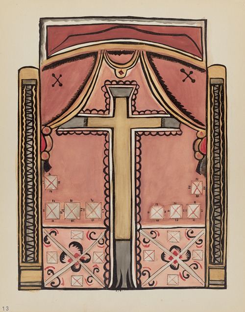 Plate 13 – Designs with Cross, Chimayo – From Portfolio Spanish Colonial Designs of New Mexico