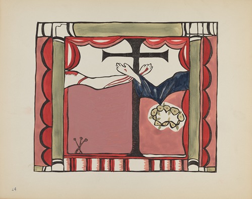 Plate 14 – Main Altarpiece, Chimayo – From Portfolio Spanish Colonial Designs of New Mexico