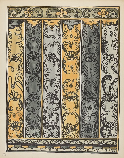 Plate 22 – Wall Decoration, Laguna – From Portfolio Spanish Colonial Designs of New Mexico