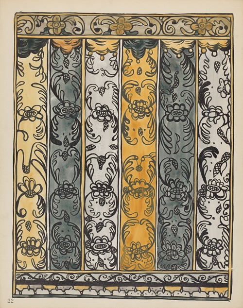 Plate 22 – Wall Decoration, Laguna – From Portfolio Spanish Colonial Designs of New Mexico