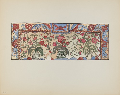 Plate 23 – Painting on Buckskin, Laguna – From Portfolio Spanish Colonial Designs of New Mexico