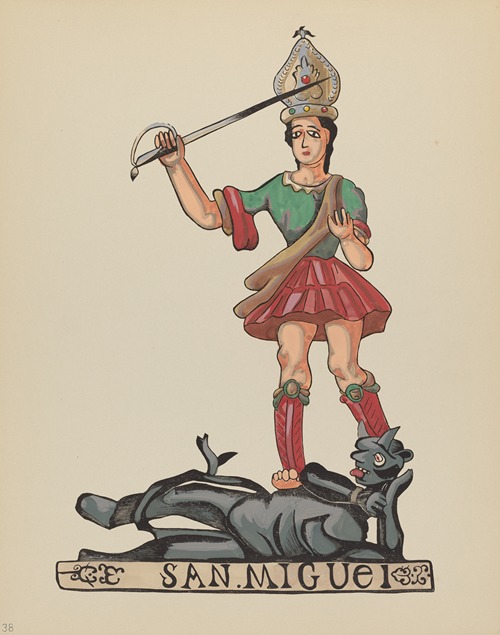 Plate 38 – St. Michael – From Portfolio Spanish Colonial Designs of New Mexico