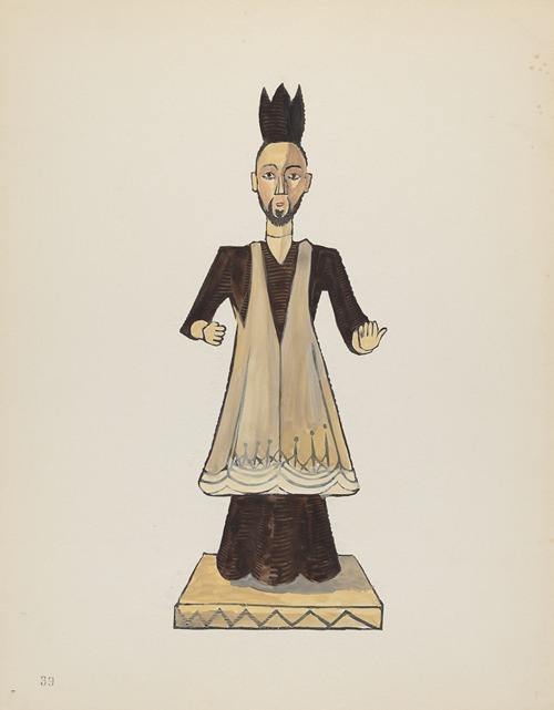 Plate 39 – St. John Nepomuk Bulto – From Portfolio Spanish Colonial Designs of New Mexico