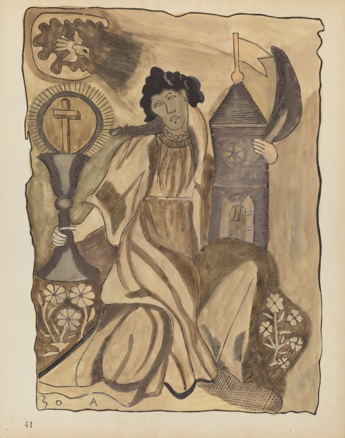 Plate 41 – Saint Barbara – From Portfolio Spanish Colonial Designs of New Mexico