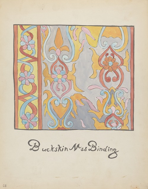 Plate 48 – Buckskin Design – From Portfolio Spanish Colonial Designs of New Mexico