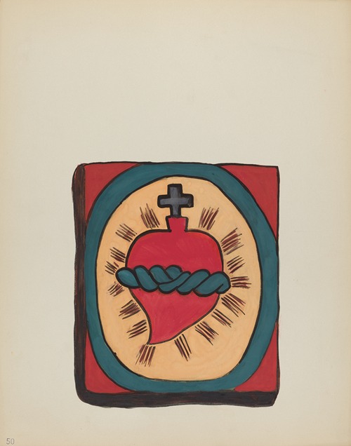 Plate 50 – Sacred Heart – From Portfolio Spanish Colonial Designs of New Mexico