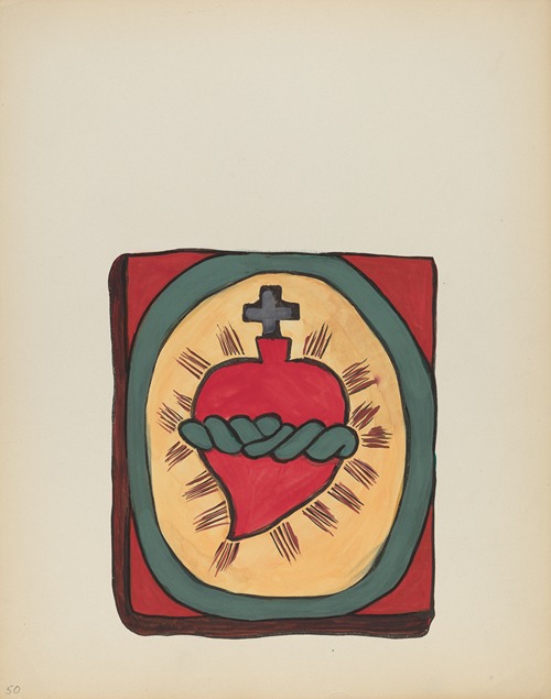 Plate 50 – Sacred Heart – From Portfolio Spanish Colonial Designs of New Mexico