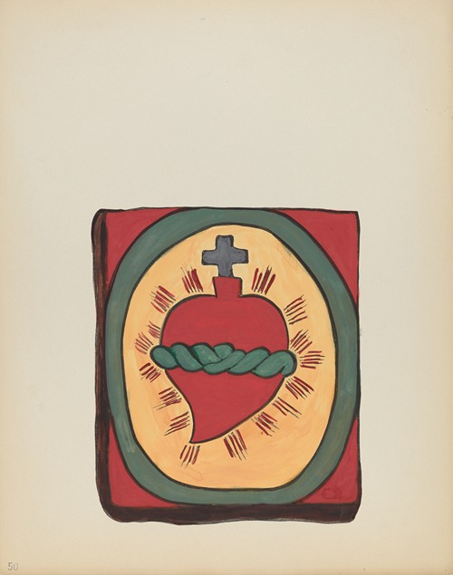 Plate 50 – Sacred Heart – From Portfolio Spanish Colonial Designs of New Mexico