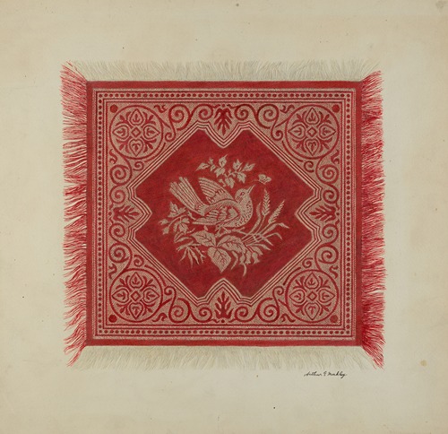 Red and White Table Napkin