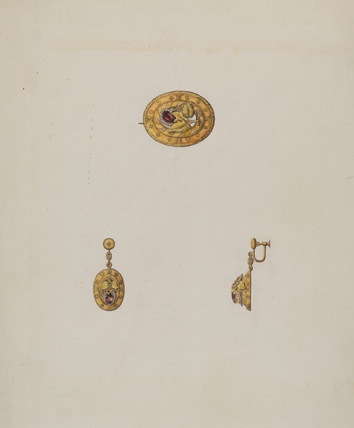 Pin and Earring Set