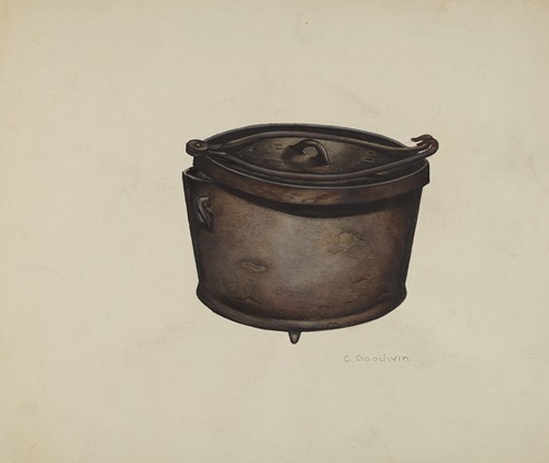 Iron Pot and Pot Hooks