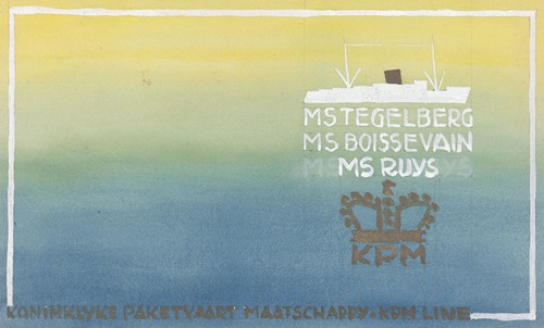 Ontwerp voor vignet van de Koninklijke Paketvaart Maatschappij