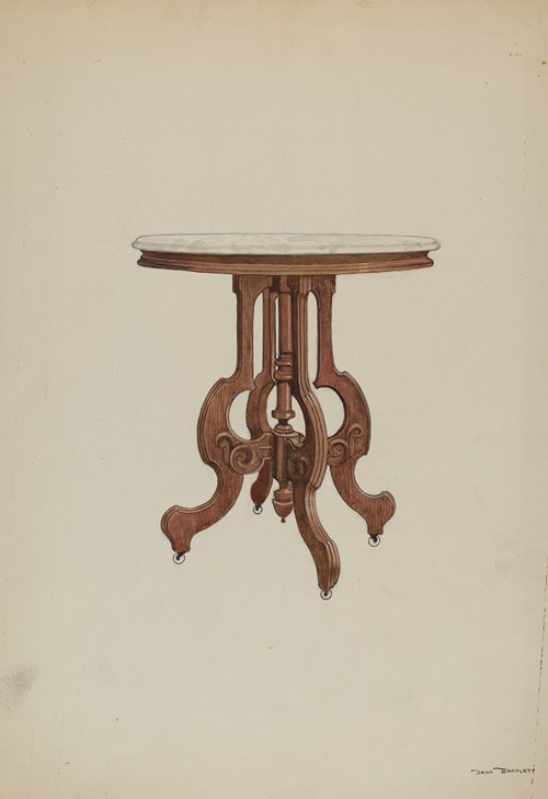 Center Table, with Marble Top