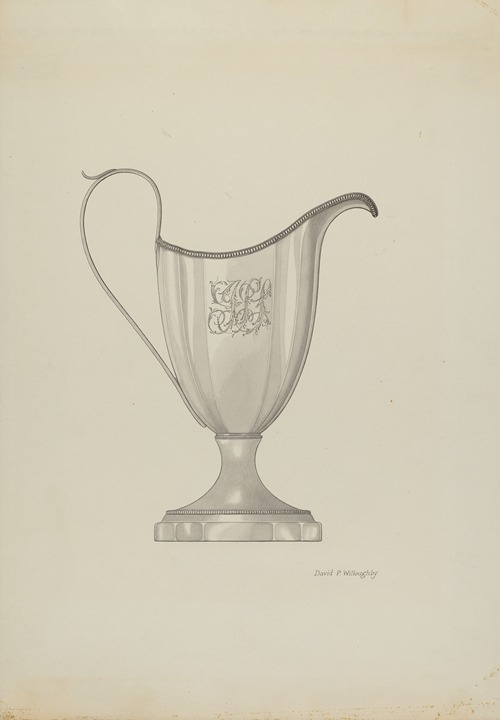 Monogrammed Silver Cream Pitcher