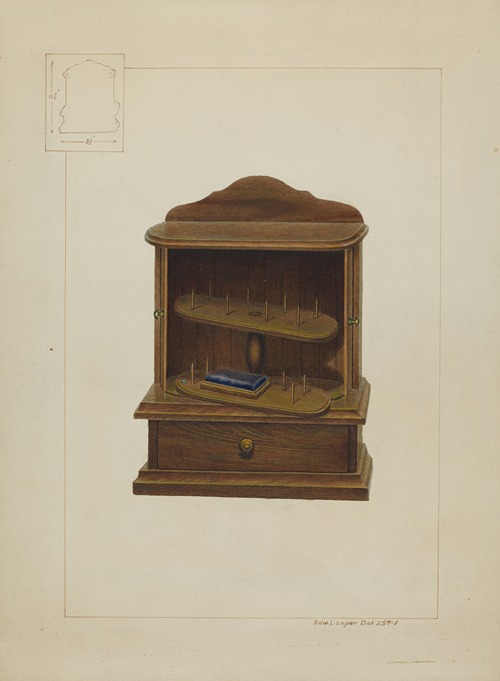 Walnut Spool Cabinet