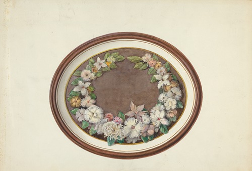 Feather Wreath Oval Frame