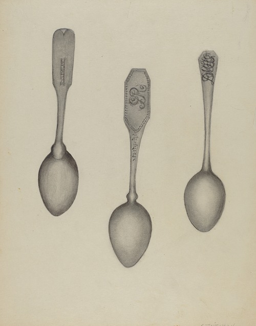 Silver Fiddle Head Spoon