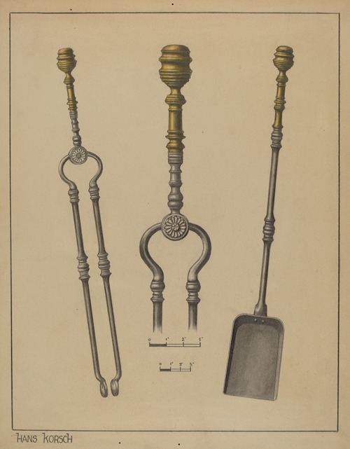 Fire Shovel and Tongs
