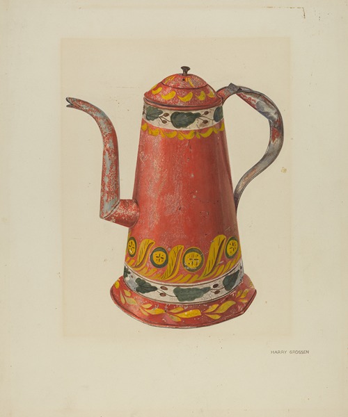 Toleware Tin Coffee Pot