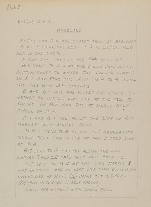 Written Instructions for Making a Suit