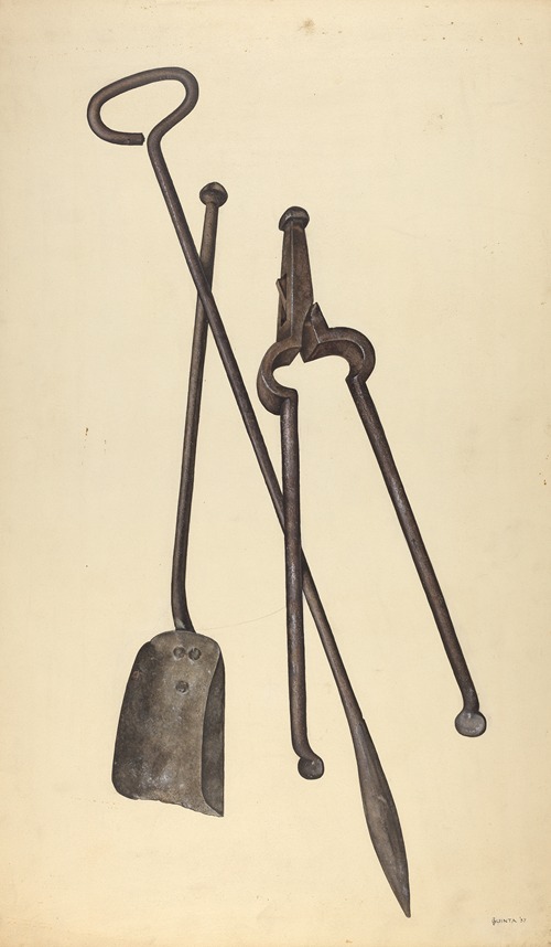 Zoar Fire Tongs, Poker and Shovel