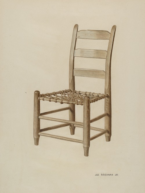 Braided Rawhide-bottomed Chair