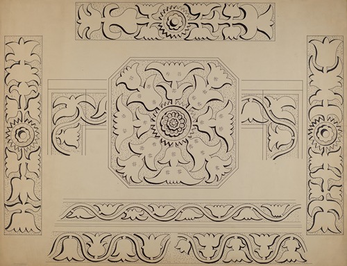 Connecticut-type Hadley Chest-Detail of Central Panel
