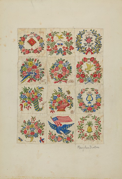Applique Quilt (Friendship Quilt, or Baltimo re Bride’s Quilt )