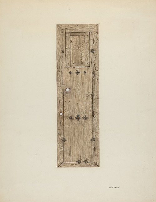 Copper-studded Door (One of a Pair)