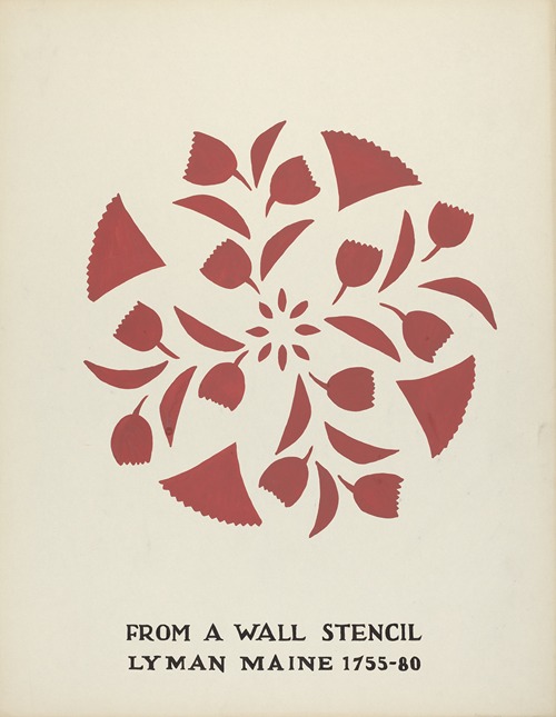 Design from Lyman, Maine 1755-1780 – From Proposed Portfolio Maine Wall Stencils