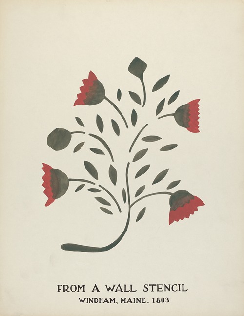Design from Windham, Maine 1803 – From Proposed Portfolio Maine Wall Stencils