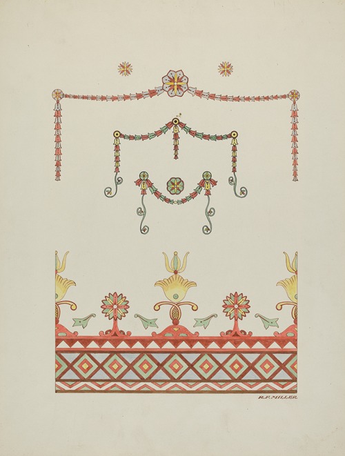 Wall Decorations (Drawing Made from a Restoration)