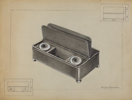 Pewter Inkwell