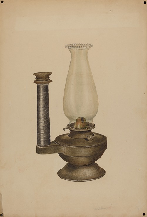 Combination Lamp-Candle Holder