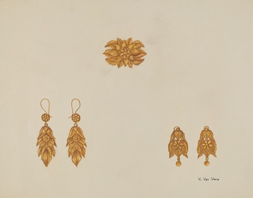 Brooch and Earrings