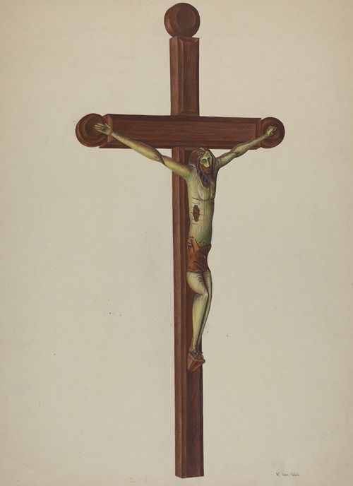 Carved Wooden Crucifix