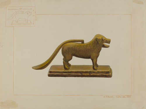 Brass Dog Nutcracker