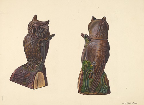 Owl on Log Bank