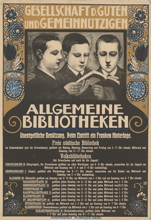Gesellschaft d. Guten und Gemeinnützigen, Allgemeine Bibliotheken