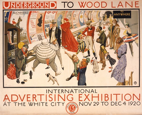 Underground to Wood Lane International Advertising Exhibition at the White City, Nov. 29 to Dec. 4 1920 (1920)