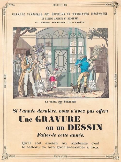 Affiche van de Chambre Syndicale des Éditeurs et Marchands d’Estampes et Dessins Anciens et Modernes te Parijs
