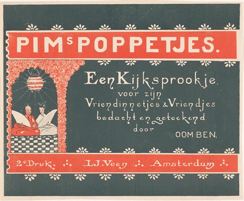 Bandontwerp voor; Oom Ben, Pim’s Poppetjes; een kijksprookje voor zijn vriendinnetjes en vriendjes, 1913