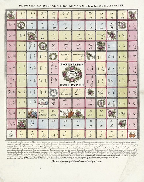De rozen en doornen des Levens. Gezelschaps-spel