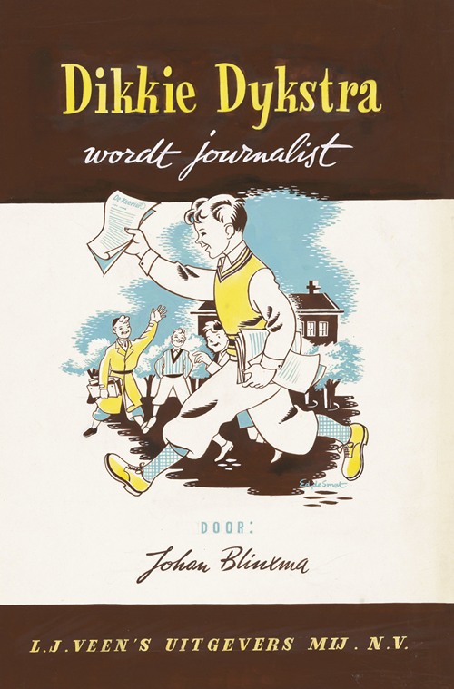 Bandontwerp voor; Johan Blinxma, Dikkie Dijkstra wordt journalist, c. 1947