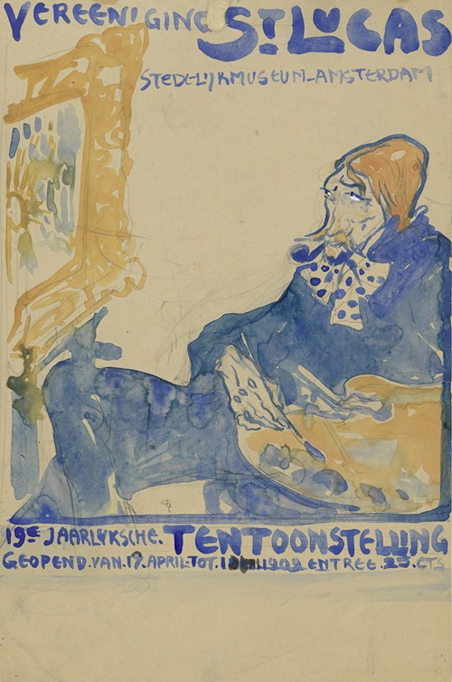 Ontwerp voor het affiche van de 19e jaarlijkse Tentoonstelling van Vereening St. Lukas in het Stedelijk Museum te Amsterdam