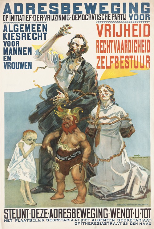 Adresbeweging op initiatief der Vrijzinnig-Democratische Partij. Algemeen kiesrecht voor mannen en vrouwen (…)