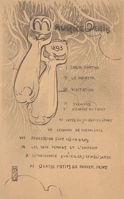 Affiche van de solo-expositie Maurice Denis in Le Barc de Boutteville (1893)